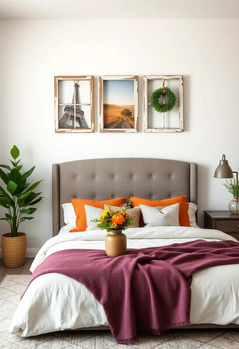 Farmhouse Window frames: Turn old window frames‍ into wall décor, layering with photos or⁤ seasonal decorations for visual interest