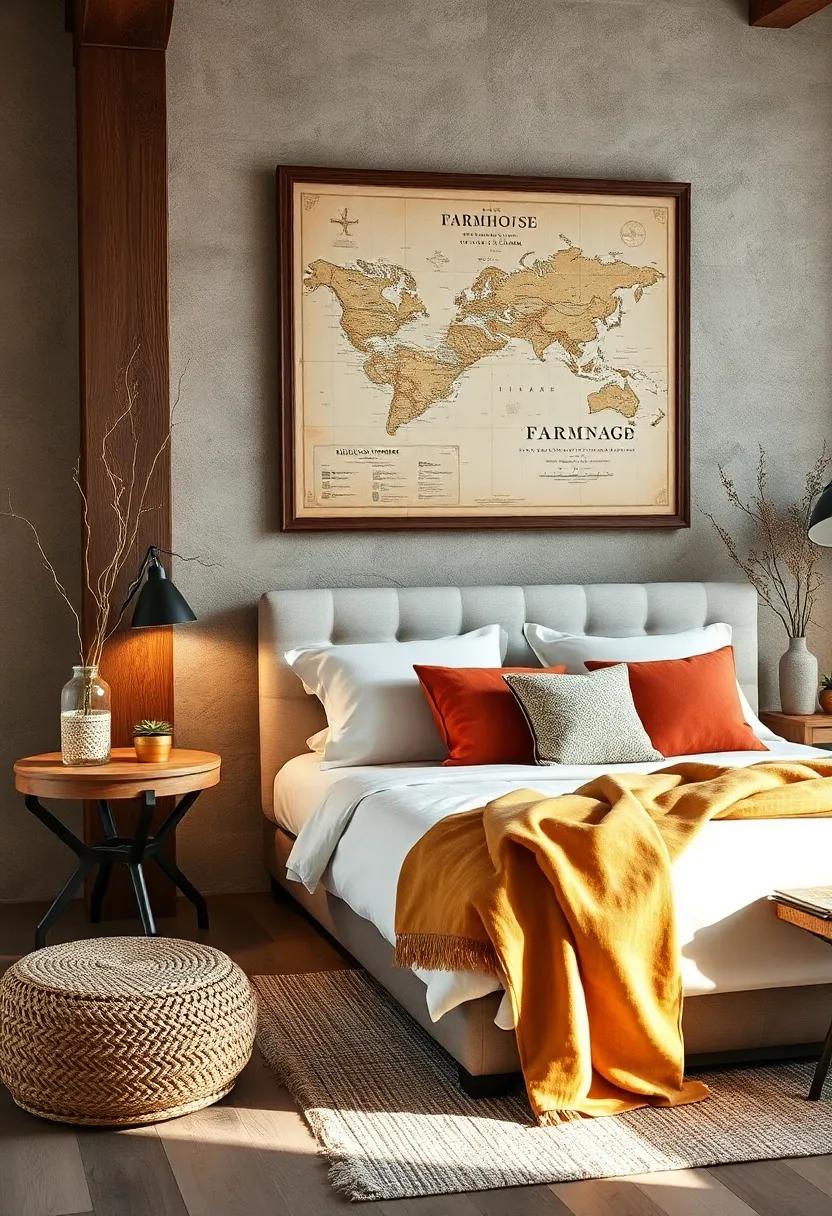 Map of the Countryside: ⁣Frame a vintage⁣ map of the‌ local area or farm,connecting your bedroom ⁣to the⁤ surrounding landscape