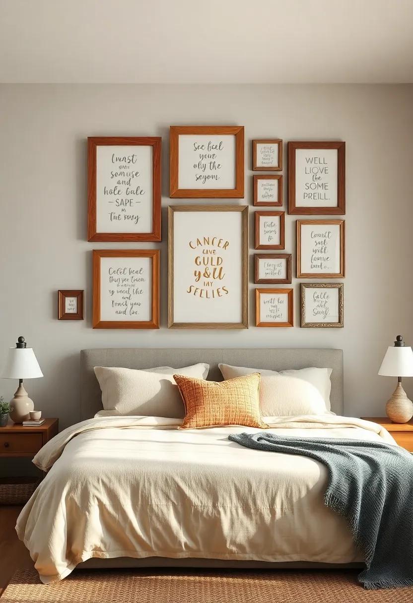 Patchwork ‍Frames: Collect⁣ frames ‍in various styles and ⁣colors, filling⁢ them with favorite‍ quotes or images‍ for ‍a⁣ bohemian touch