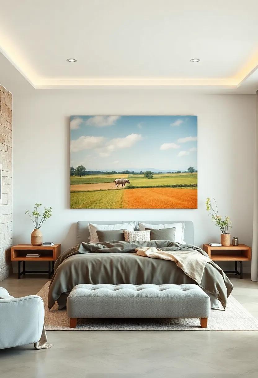 scenic Canvas Prints: Large-scale⁢ canvas prints of serene countryside scenes‍ can⁢ serve as a dramatic backdrop
