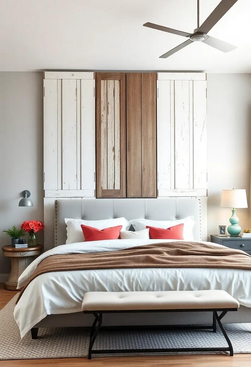 Vintage Barn Door Panels: Repurpose old barn ⁢doors as unique wall art, adding rustic charm⁣ to your farmhouse bedroom