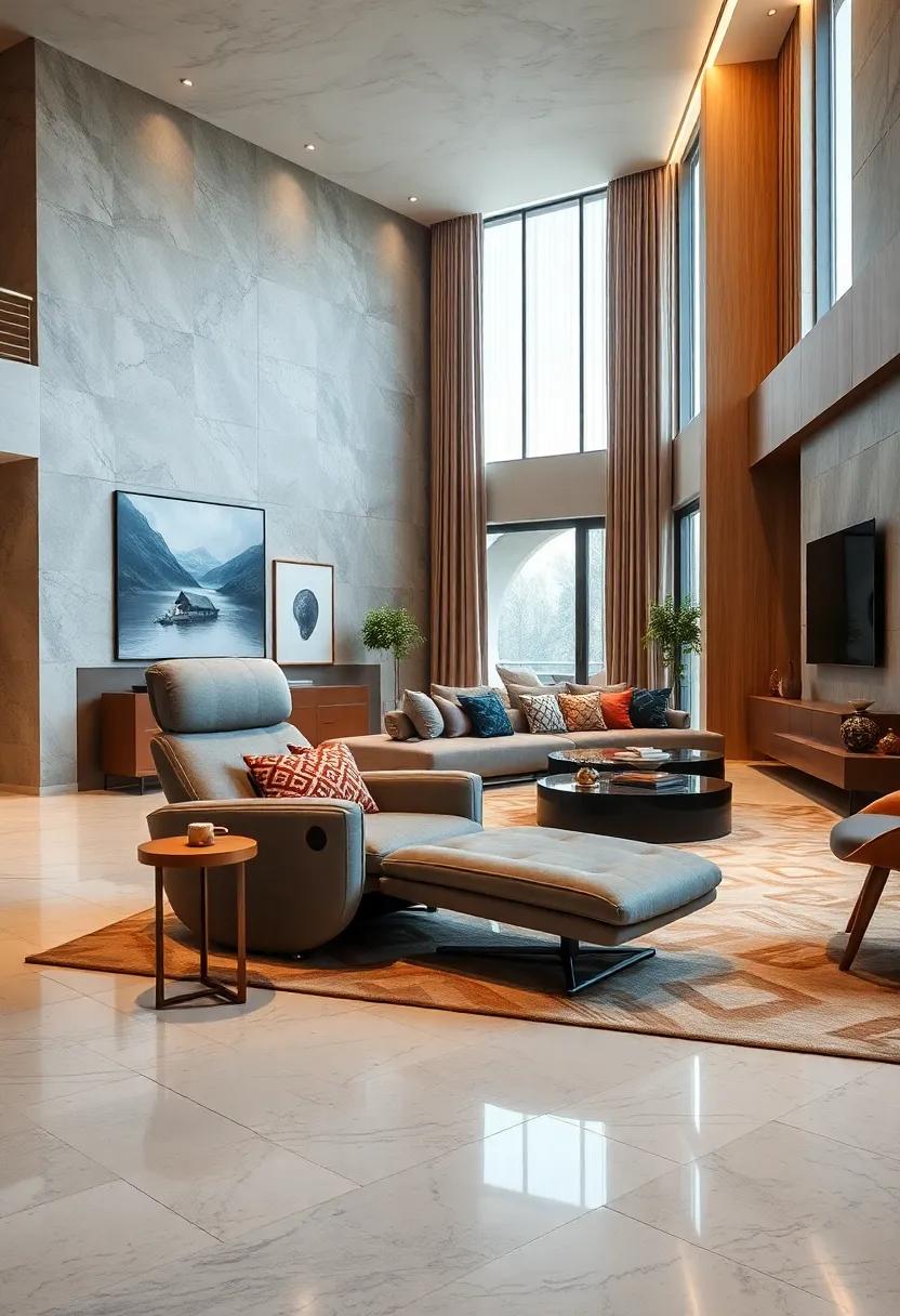 reclining Lounge Chair: Indulge in ⁣comfort ⁣with a⁤ contemporary reclining chair ‍that adds a ‌touch of ⁤luxury‍ while offering⁤ ultimate ⁤relaxation