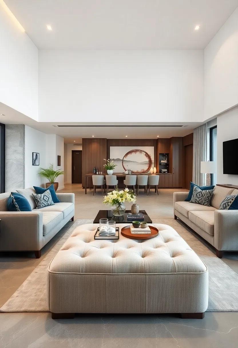 Ottoman Coffee Table: Use a plush ottoman​ as a coffee table, giving you ‍a soft surface ‍to rest drinks while adding a layer‍ of coziness ⁢to ‍your space