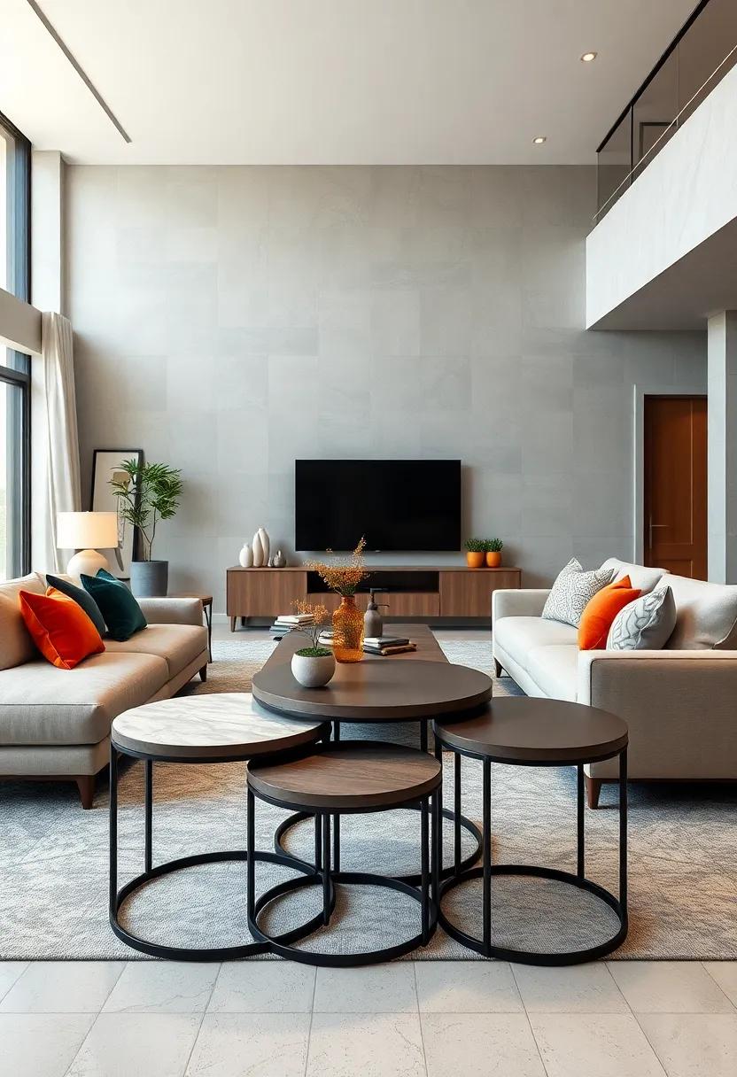nesting ​Tables: Elevate your ​decor‌ with a ‌set of chic nesting tables that can be arranged ⁣in various ways ⁤for functional ⁣surface space and visual ‌interest