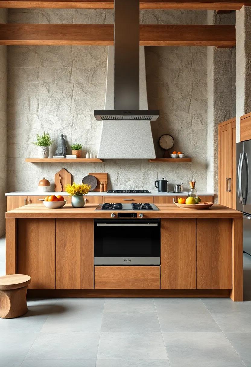 Complete your rustic kitchen ‍with an island that ‌offers ⁤a modern stove‌ combined with a ‍natural wood finish, ⁣striking the perfect balance between tradition ​and innovation