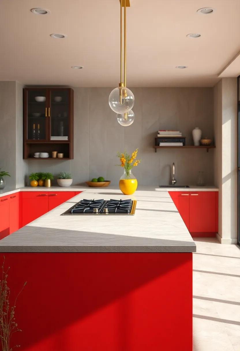 Create a bold statement ‍with a vibrant colored island,⁢ complete⁣ with a ⁤professional-grade gas⁢ stove that⁣ elevates your ⁣cooking⁣ game and adds personality to the kitchen