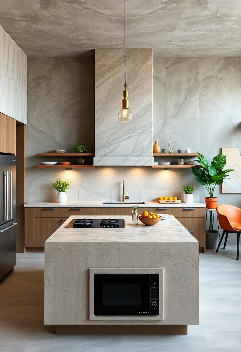 Enhance the workflow of ​your kitchen‌ with⁢ an island that‍ has a⁢ stovetop and a ​built-in microwave for quick ​meals, ensuring every inch​ is utilized effectively