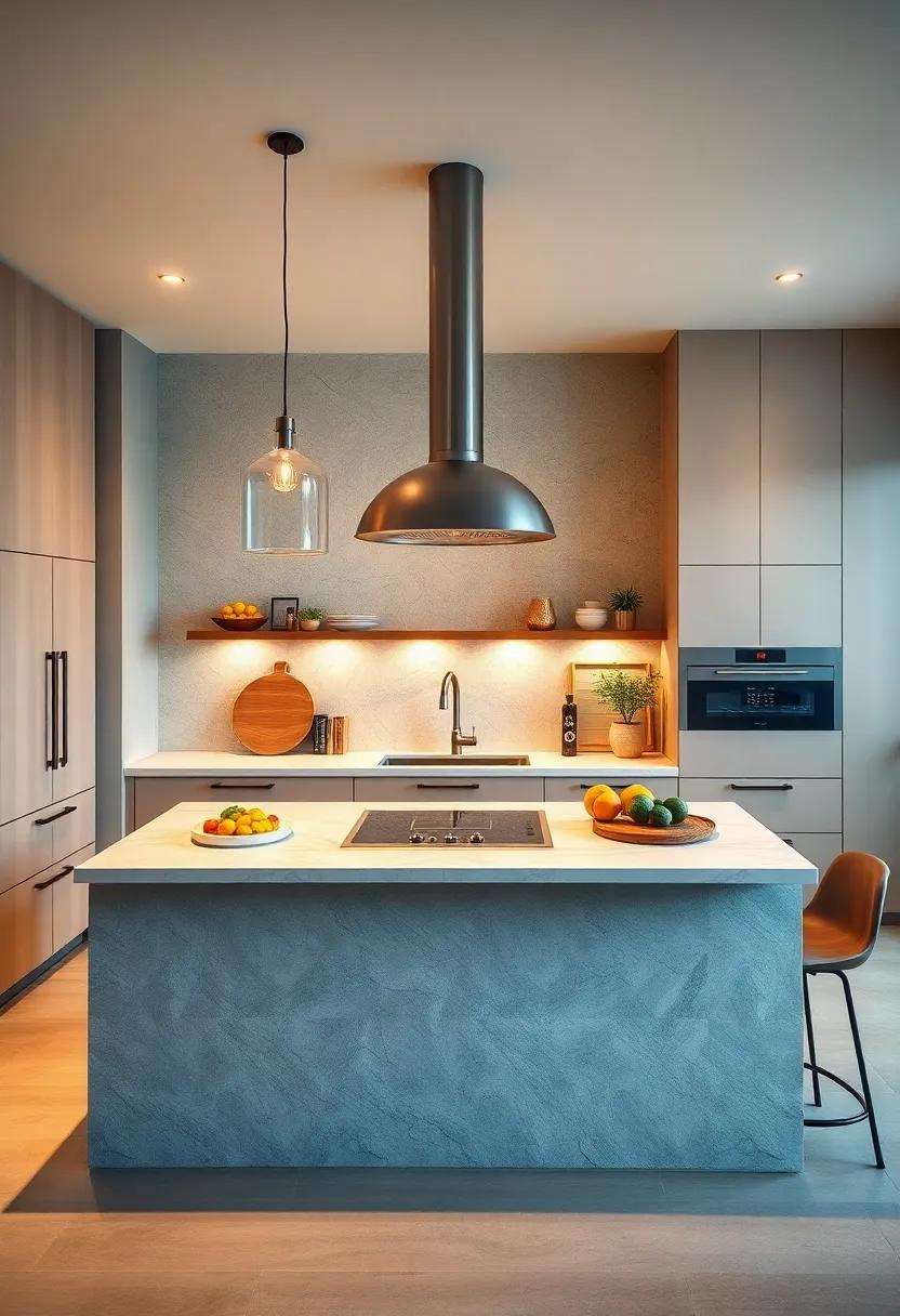 Illuminate ⁤your culinary endeavors with a kitchen ⁢island featuring ‌a stunning integrated stove and pendant lighting, transforming⁢ a functional⁣ area into‌ a stylish ⁤focal⁤ point