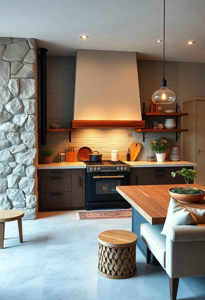 Pair ⁢a ⁤traditional⁢ wood-burning stove with a modern island setup, blending old-world charm ‌with contemporary design for ‍a⁤ unique‍ culinary atmosphere