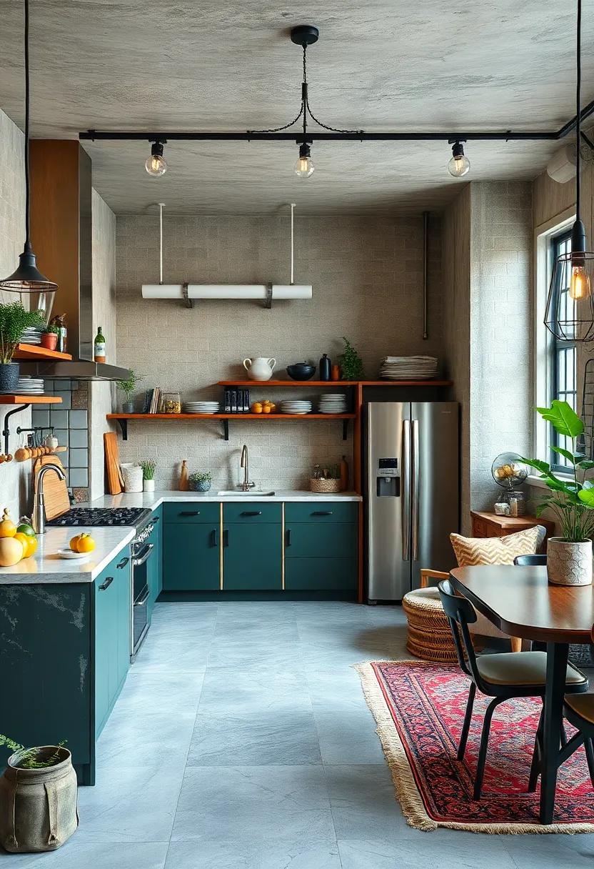 Bohemian Flair: Blend industrial design with bohemian‍ elements to create a vibrant and ‍eclectic kitchen ​atmosphere​ that sparks creativity