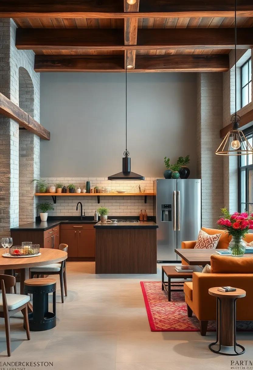 Rustic Charm: Experience the​ allure of reclaimed wood beams paired with stainless steel appliances, blending rustic charm with utter sophistication