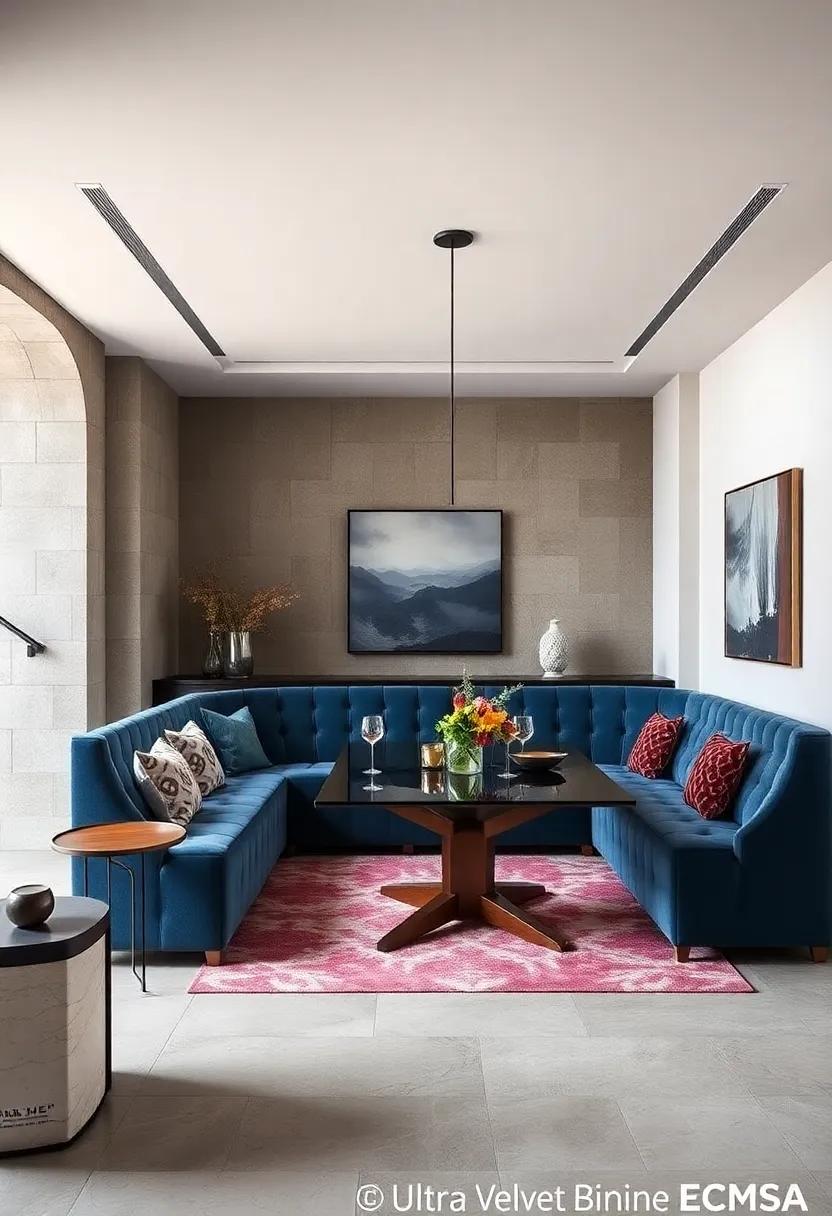 Opulent Velvet Dining Bench: Replace ⁢traditional dining chairs with a velvet bench for a lush, communal⁤ dining experience