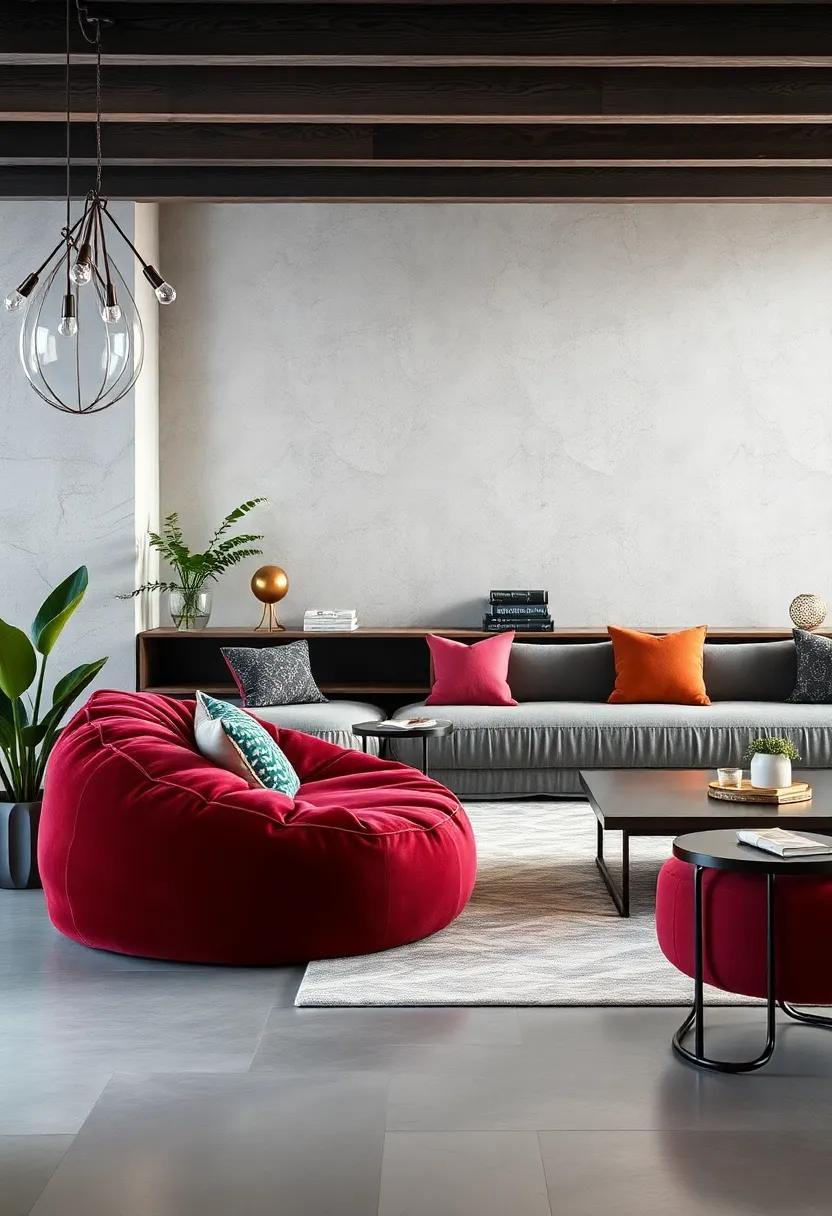 Unique Velvet Bean Chair: Consider a quirky velvet bean chair that’s‌ both comfortable and a ⁣stylish conversation‍ starter