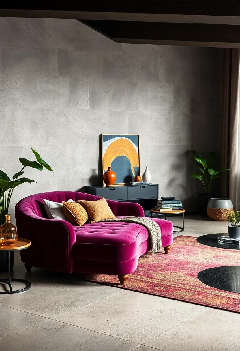 Vintage-Inspired Velvet Chaise Lounge: Add an⁤ air of sophistication with ​a vintage-inspired velvet​ chaise lounge that invites‌ elegance
