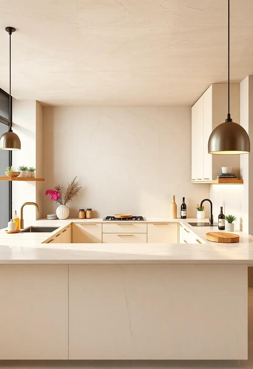 choose beige quartz countertops for their elegance and practicality,merging style with function