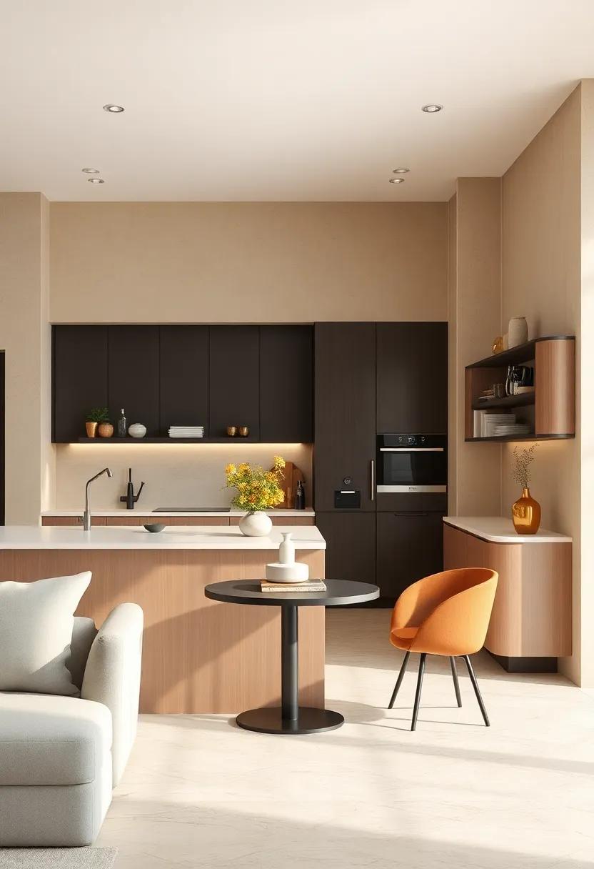 Create a serene atmosphere with beige paints on the walls, opening up the space and providing a calming effect