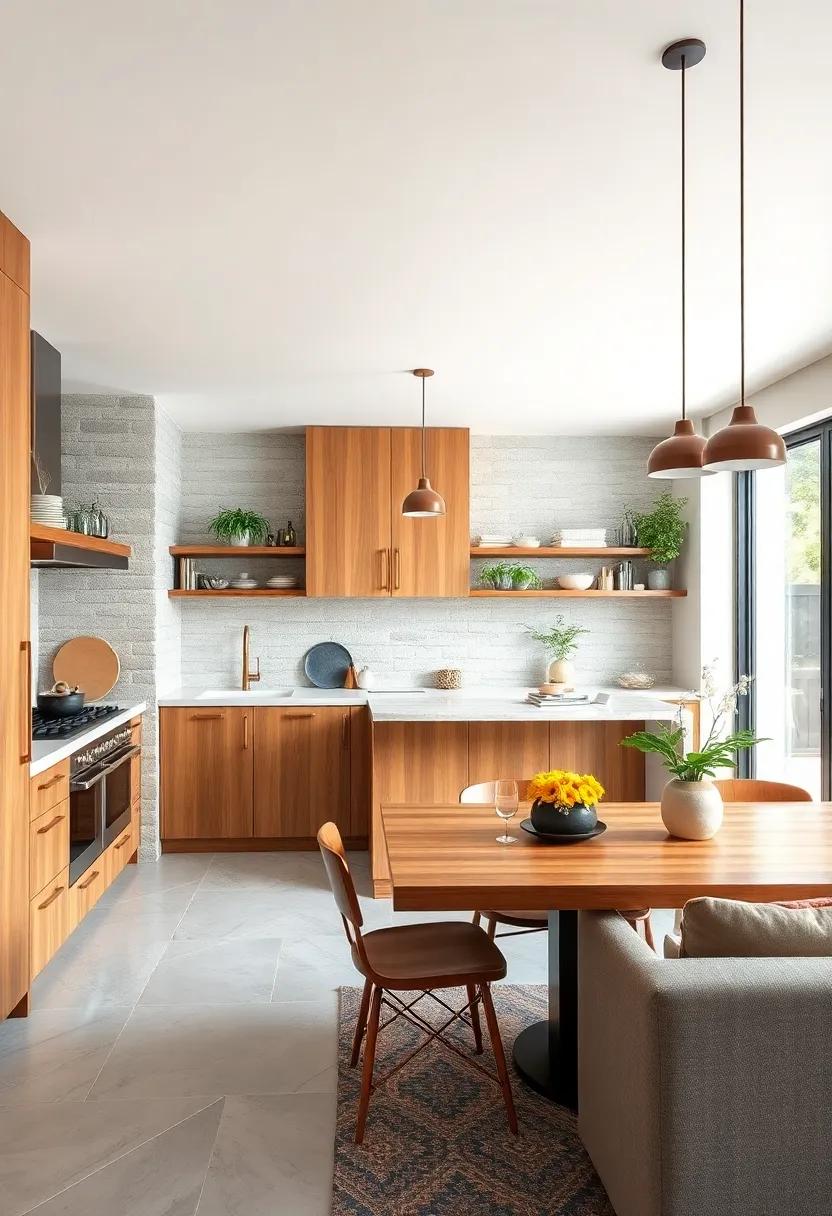 Mixed Materials: Blend various materials like ‌wood, metal, and stone for a layered, textured look that adds depth and interest to your culinary workspace