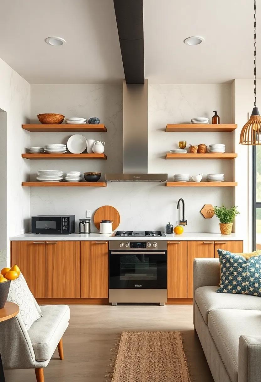 Open Shelving: Ditch traditional cabinets for open shelving that showcases your ‌favorite dishware and adds a touch of casual elegance to your⁣ kitchen