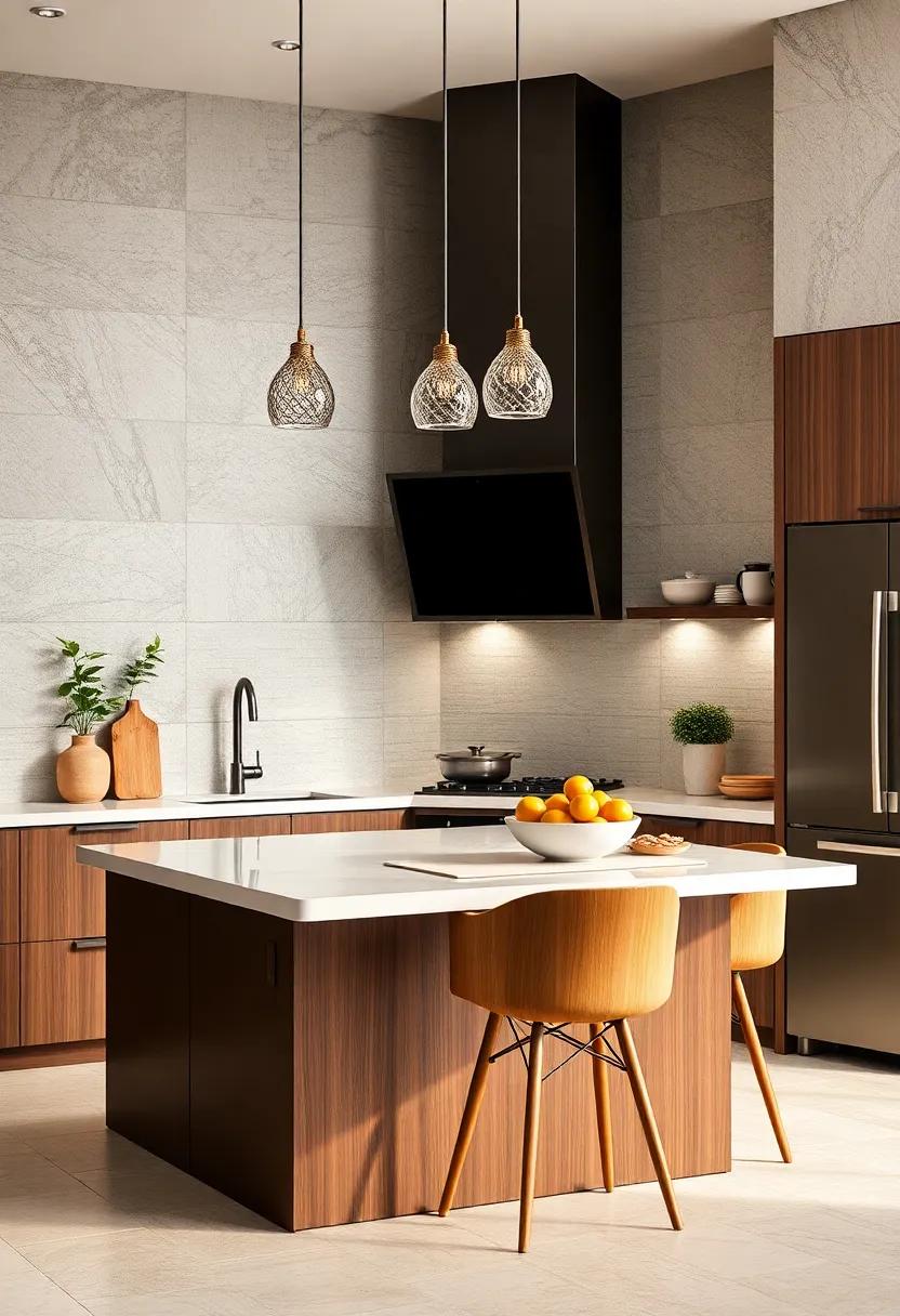Textured Backsplashes: Choose backsplash materials that offer texture, such as 3D tiles‌ or stone, to create visual interest and depth