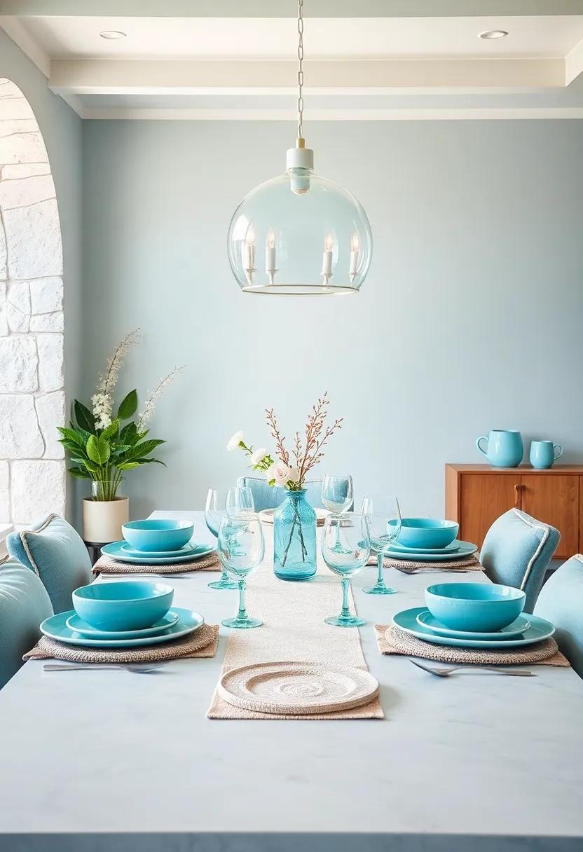Aqua Blue Tableware: Refresh your ⁤dining experience with​ aqua blue tableware,‌ perfect for casual dinners or ⁣special occasions, giving your table ⁣a ⁢seaside vibe