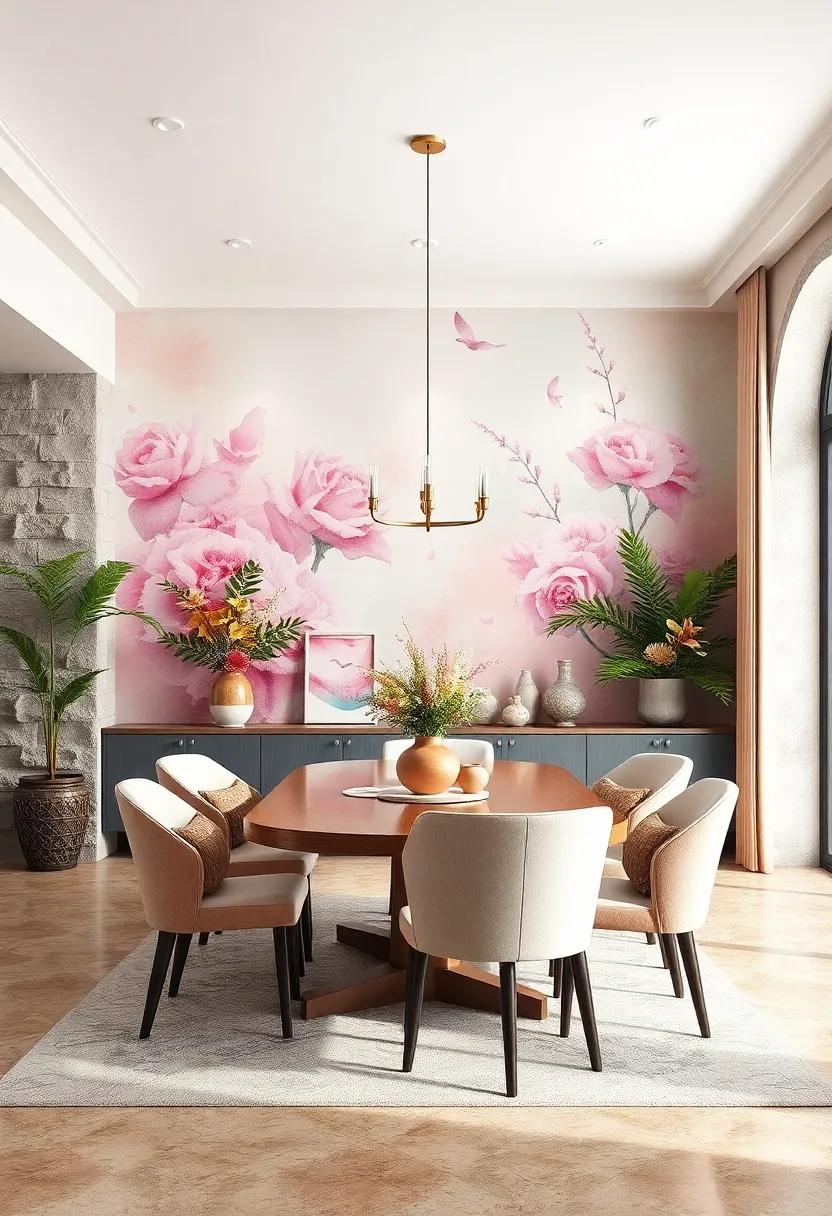 Artistic ​Pastel Murals:⁤ Consider commissioning​ or creating a pastel⁢ mural ⁤that adds a personal touch and serves as a stunning⁤ conversational piece in your⁢ dining area