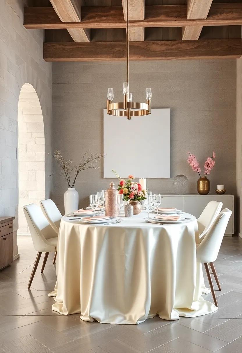 Elegant Satin table⁢ Linens: ⁣Use satin table⁣ linens in soft ‍pastel ‌shades for an elegant touch that elevates​ even the simplest meals into a special occasion