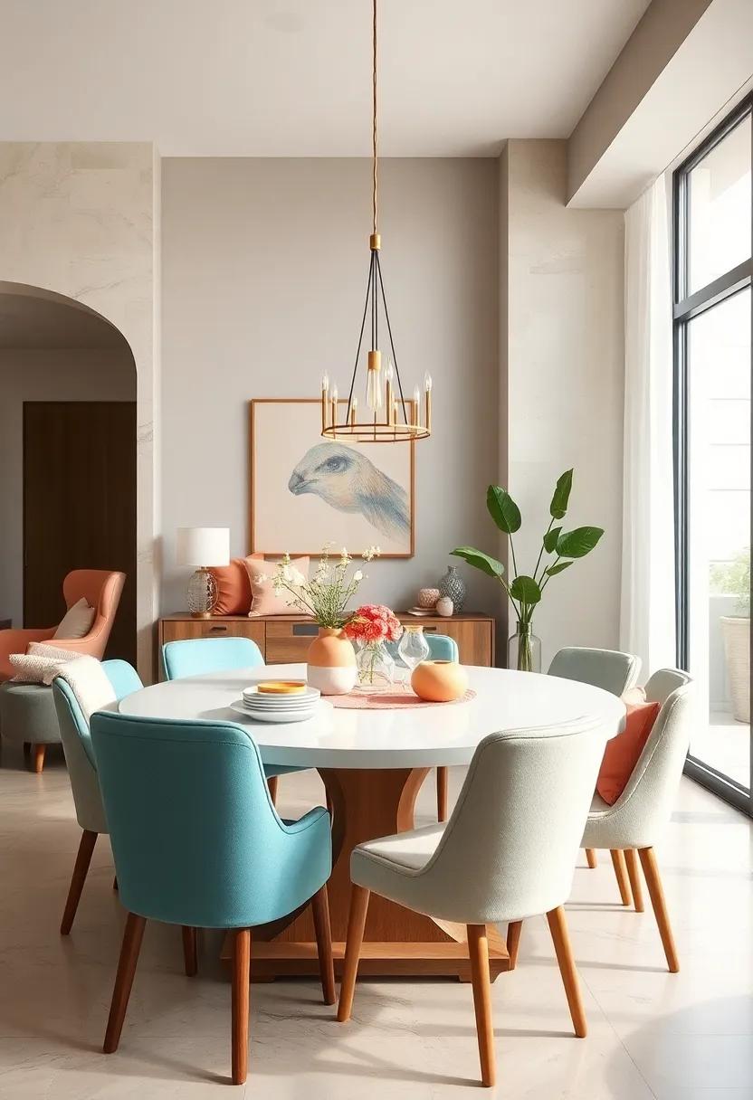 Playful Peach Accents: Incorporate vibrant‌ peach accents through cushions or a ⁢table⁤ runner to ⁢infuse warmth and cheer into your dining area