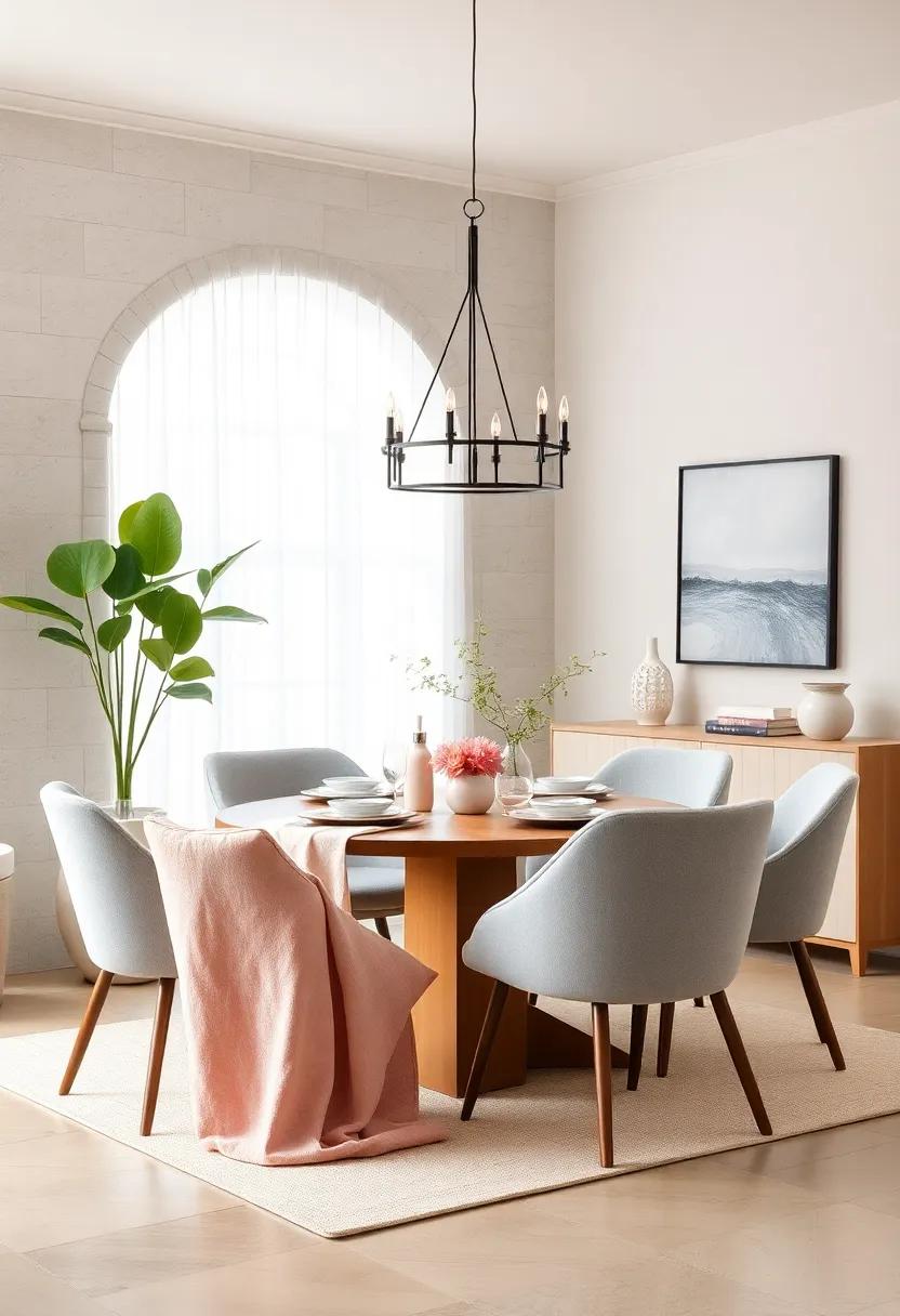 Soft Textile Touches: Add⁣ soft pastel ​throw blankets or ‌pillows to create a welcoming and comfortable ​dining experience,‍ perfect for gatherings and family meals