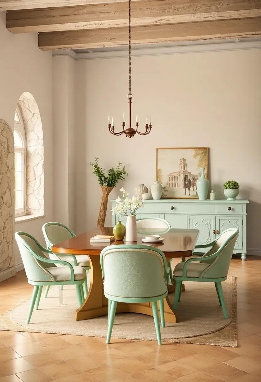 Vintage-Inspired ‍Mint Green⁢ Furniture: Add⁤ a touch of nostalgia with ‍mint green vintage chairs or a⁣ buffet that adds character while keeping the space light and airy