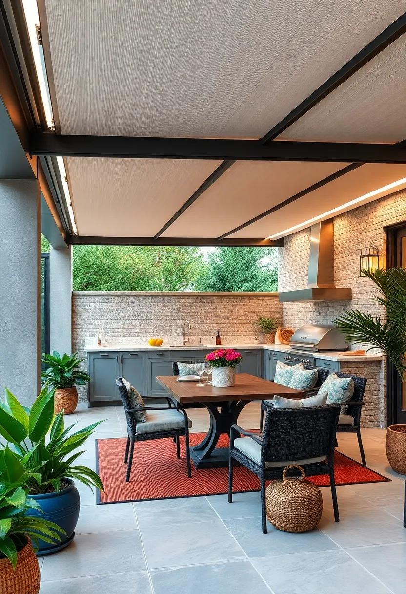 Channel your‍ inner chef with an outdoor kitchen sheltered by a retractable‍ roof,⁢ allowing ⁣for delightful‍ year-round⁤ cooking experiences without weather worries
