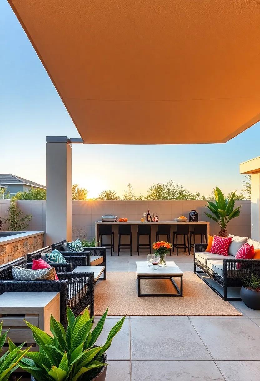 Conclude your outdoor enjoyment journey with a stunning outdoor bar underneath a retractable roof, perfect for sipping cocktails⁤ while watching ​the sunset