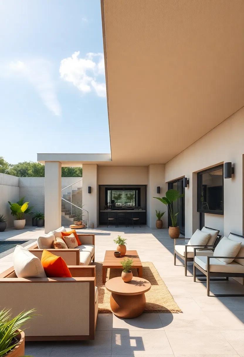 Discover the elegance of⁢ a minimalist ‍patio with‌ a sleek retractable​ roof that seamlessly blends ‌into​ modern architecture,‌ allowing for an airy feel under the open⁤ sky