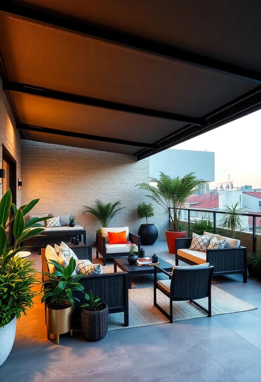 Dive into relaxation by ⁣designing ⁤a rooftop patio with‌ a retractable roof that offers both shade and fresh air, creating an escape right above your home
