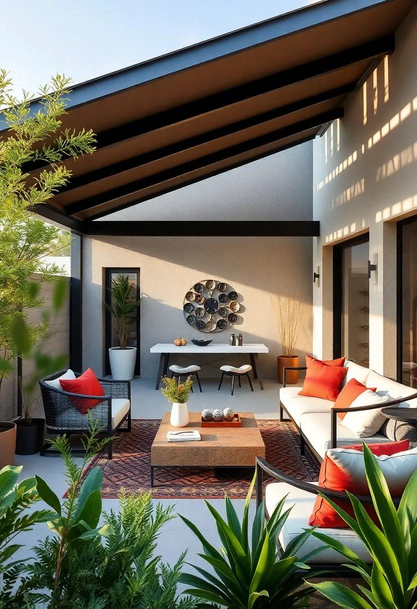Experiment with geometric shapes in your⁣ patio design, combined with a stylish retractable roof⁤ that adds an avant-garde touch to your ‍outdoor living ⁤space
