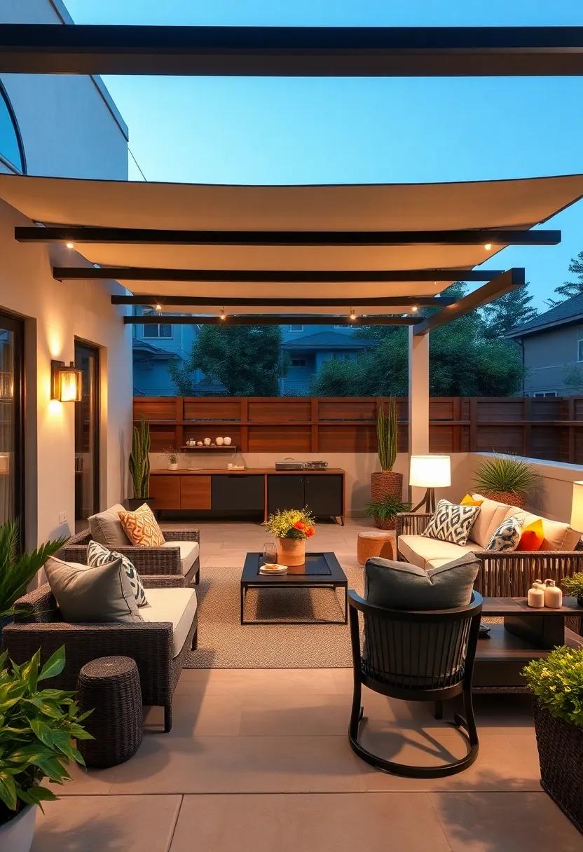Foster⁢ a sense of community⁣ on ⁢a​ shared patio ​equipped with a ⁢retractable roof, encouraging neighborly get-togethers⁢ and outdoor movie nights