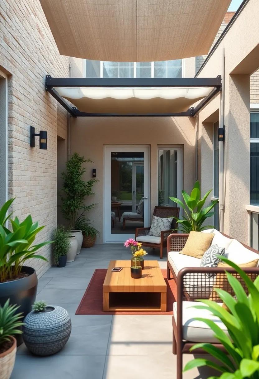 Transform​ a small balcony into a cozy retreat with a retractable roof that allows for ⁢plant growth even in confined spaces, adding green life to urban living