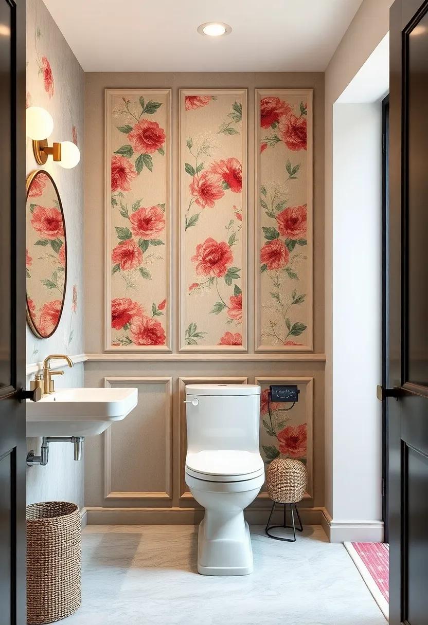 Bold Floral ‌Wallpaper: Use ‍striking floral wallpaper ‌behind simple paneling to‌ create a ‌playful yet elegant backdrop that‍ captures attention