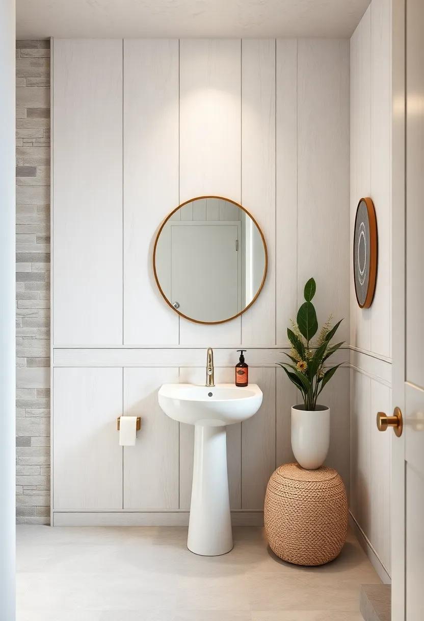 Whitewashed Beachy Vibes: Go for ‌a whitewashed wood finish in ‌your paneling ⁣to embody a relaxed beach vibe, inviting ‍tranquility into your powder room