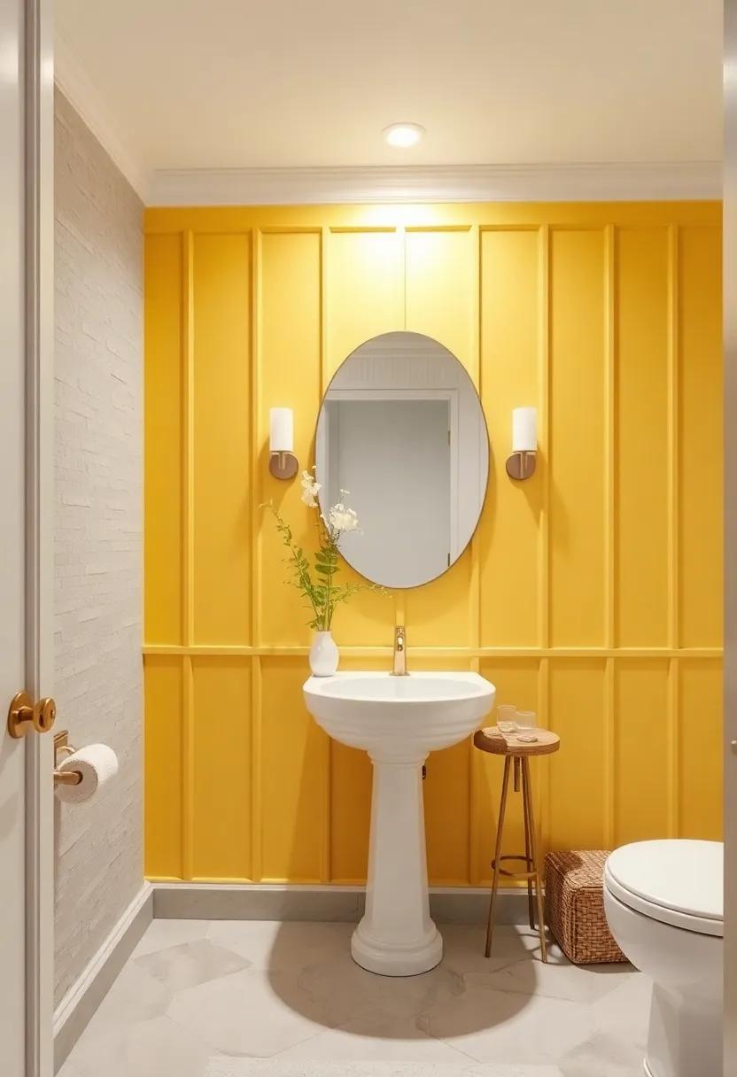 Sunshine yellow Hues: Brighten your powder room ‌with cheerful yellow paneling that radiates ⁤warmth and⁣ joy,perfect ​for a lively​ atmosphere