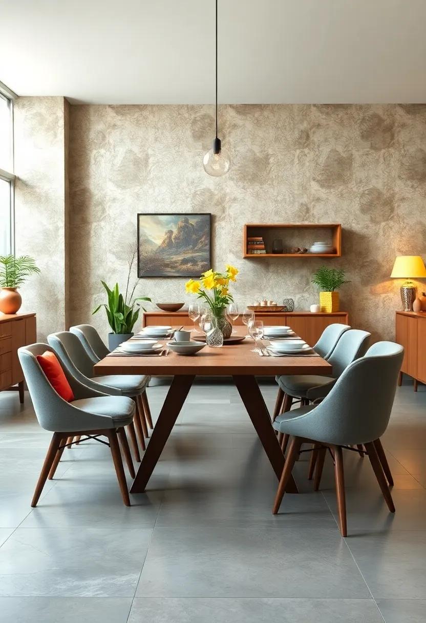 Mid-Century Modern‌ Dining ⁢Table: A sleek, minimalist design ⁢with tapered legs, perfect for showcasing your vintage tableware