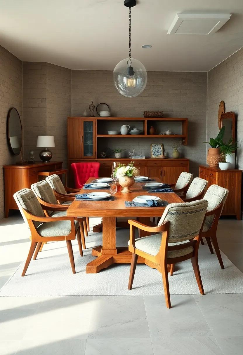 1930s Oak Dining Suite: An​ heirloom-quality set that combines history and warmth, ​perfect for family gatherings