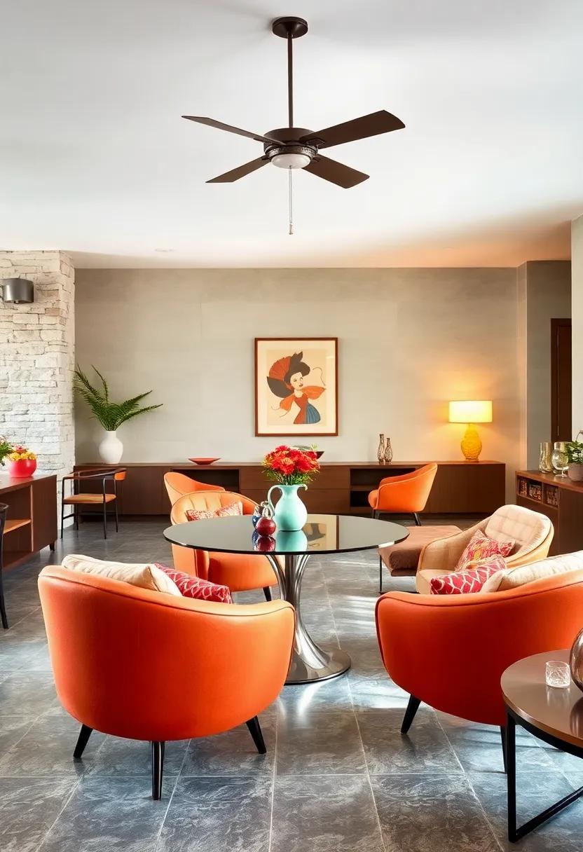 1970s Bolo Lounge Chairs: Iconic wide, cushioned seating that can comfortably host ​intimate gatherings while making a stylish statement