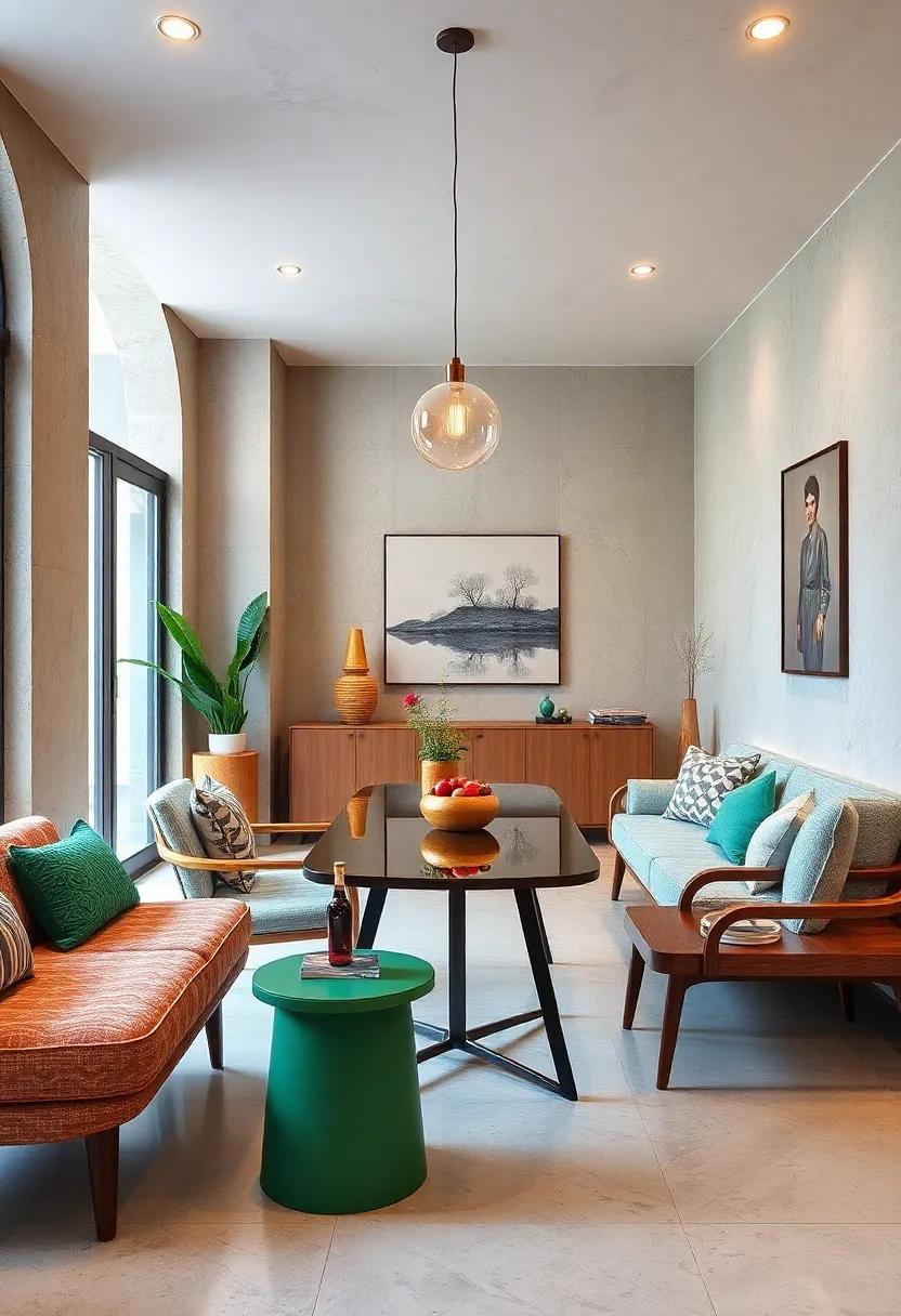 Retro Side Tables: Perfect for those who want to infuse extra personality, these side tables can be conversation starters in your dining area