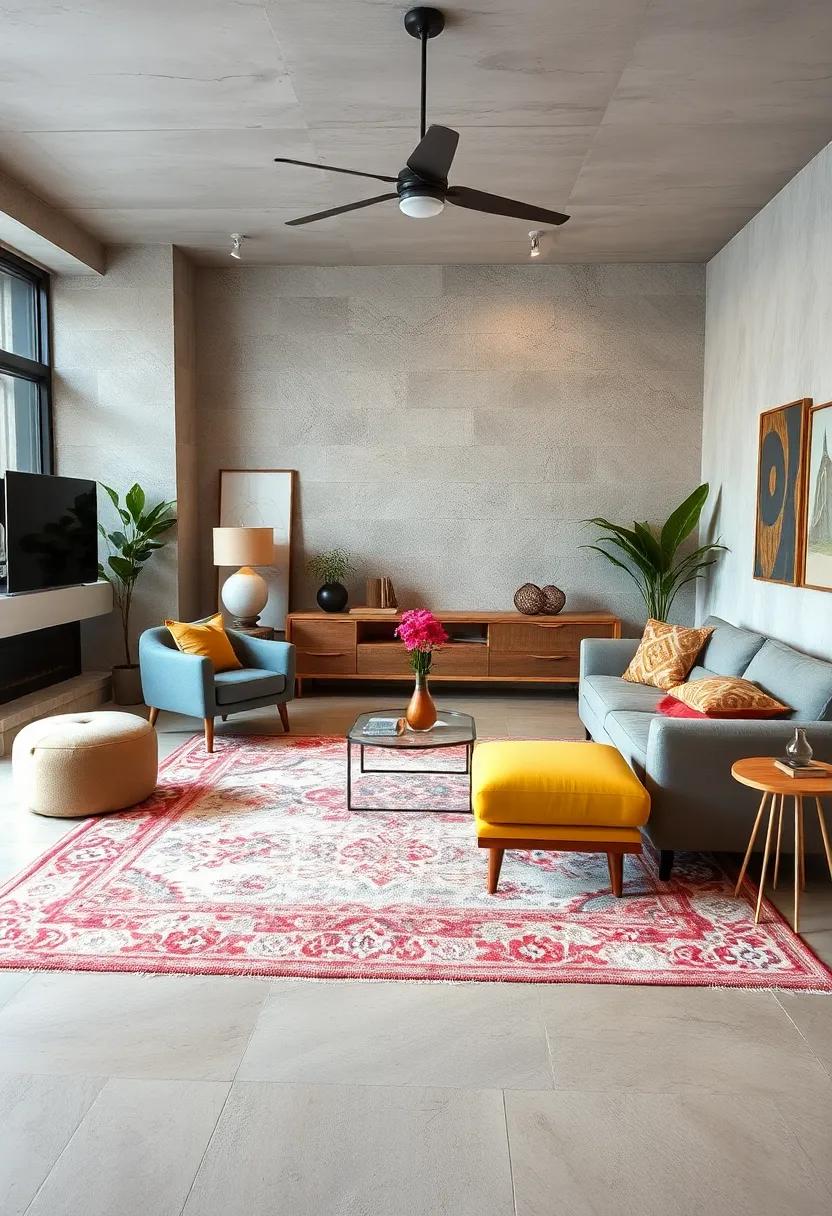 Mid-century modern: Channel the​ mid-century vibe by integrating a ⁣classic vintage rug with sleek furniture lines and​ minimal accessories for a timeless aesthetic
