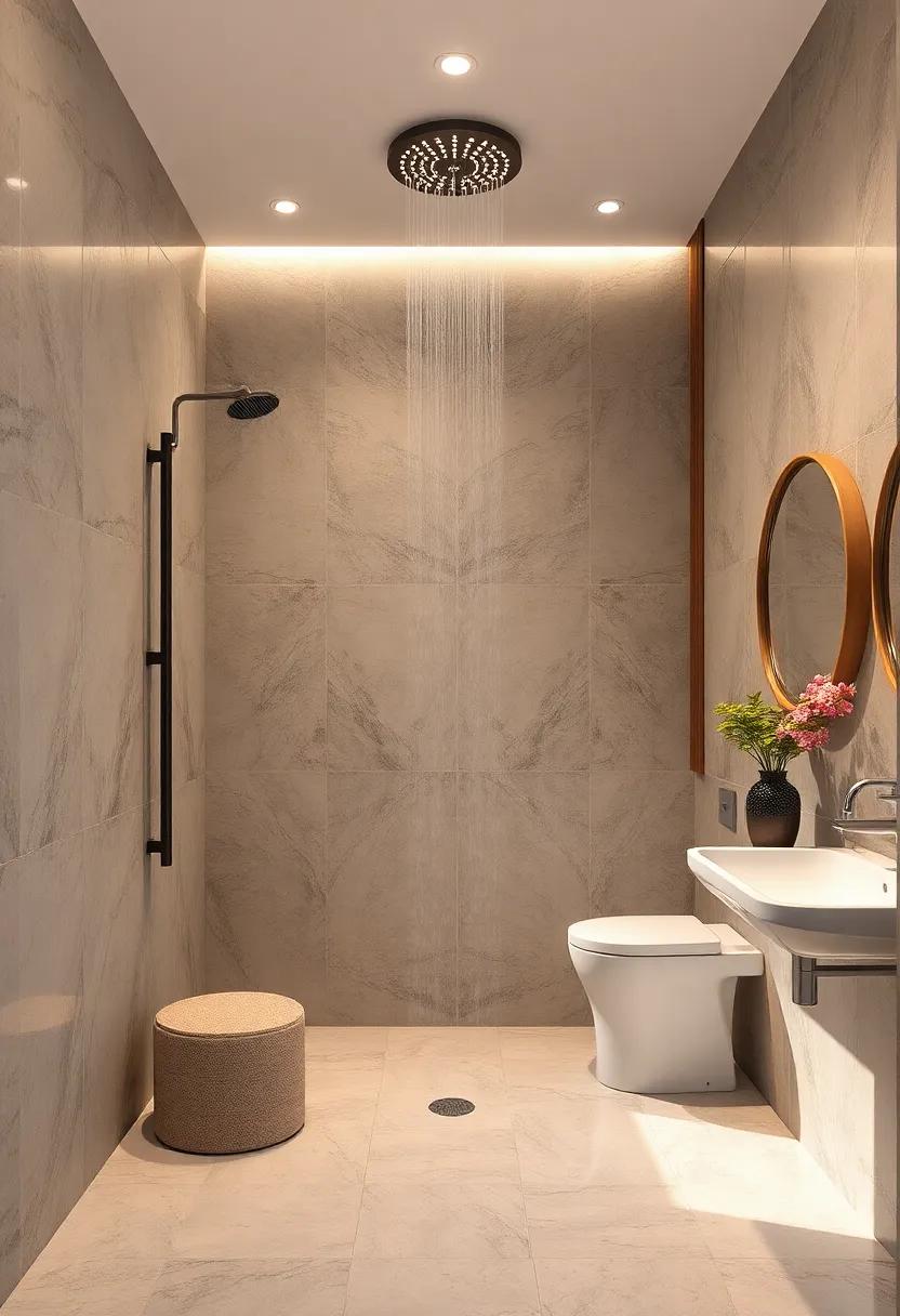 Artistic Touch: Discover how mosaic tiles and⁤ artistic rainfall showerheads can transform your shower into a unique piece of art