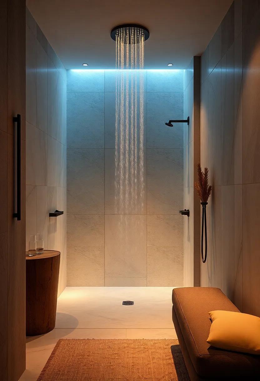Artistic Lighting: Explore how ambient lighting paired with a rainfall ‌showerhead can set the ⁤mood for a spa-like experience at ⁣home