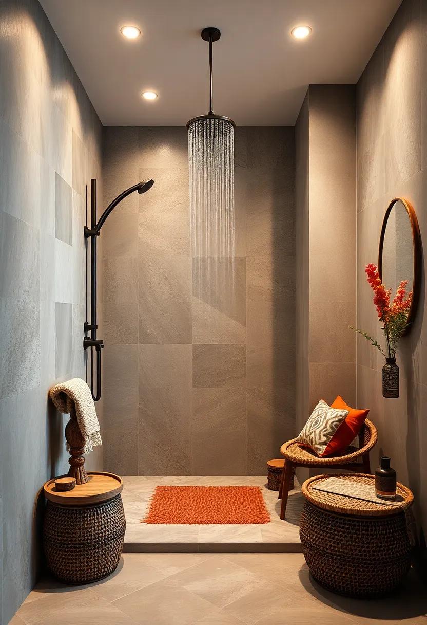 Bohemian Bliss: Create​ a‍ free-spirited atmosphere with eclectic ‍designs and ‍a rainfall showerhead that makes every shower feel like‌ a refreshing retreat