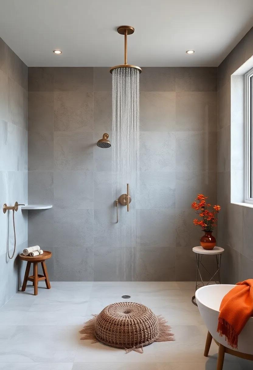 Vintage Vibes: Get inspired by retro designs where an elegant ⁣rainfall showerhead complements vintage tile work for a ⁤nostalgic feel