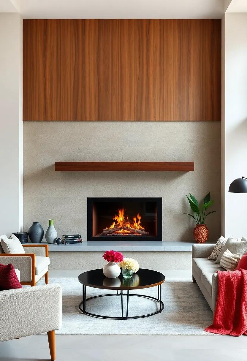 Luxurious Touch: ​A​ floating ⁤mantel in rich mahogany elevates the look of a traditional fireplace, ‍adding an ​air of sophistication to your compact space