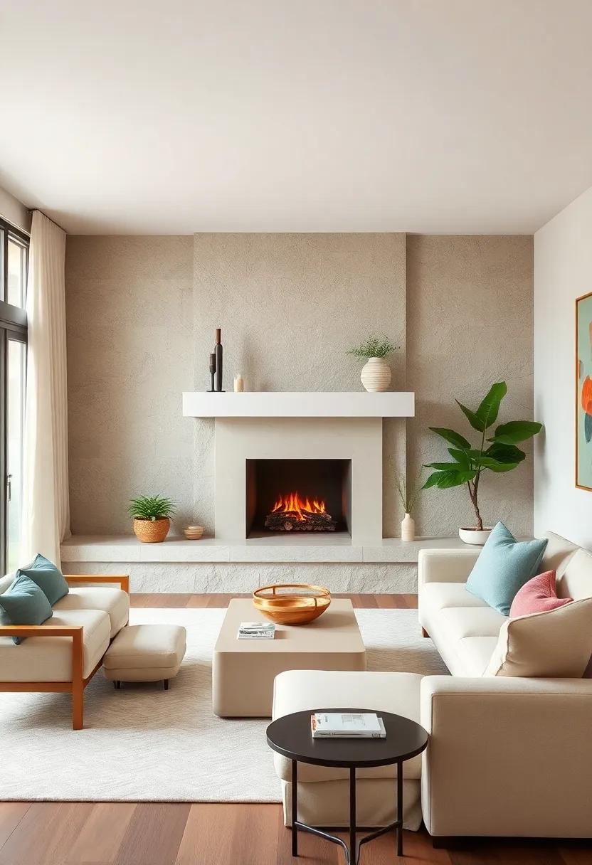 Subtle⁤ Combinations: Pair a floating mantel in a soft pastel with a pastel-toned fireplace for a ‍cohesive ​and soothing color palette in small living rooms